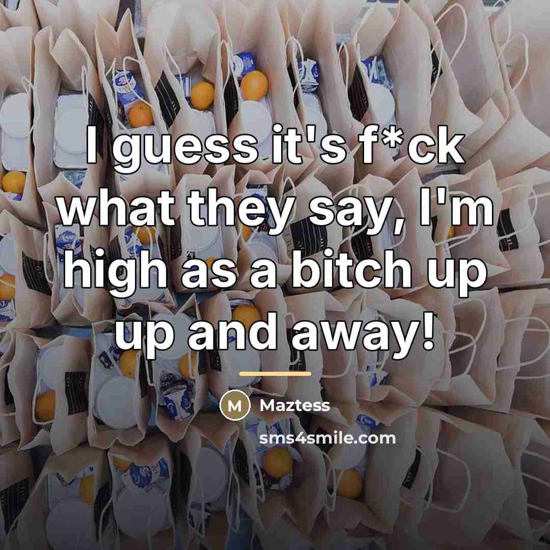 “I guess it's f*ck what they say, I'm high as…” quote by Maztess