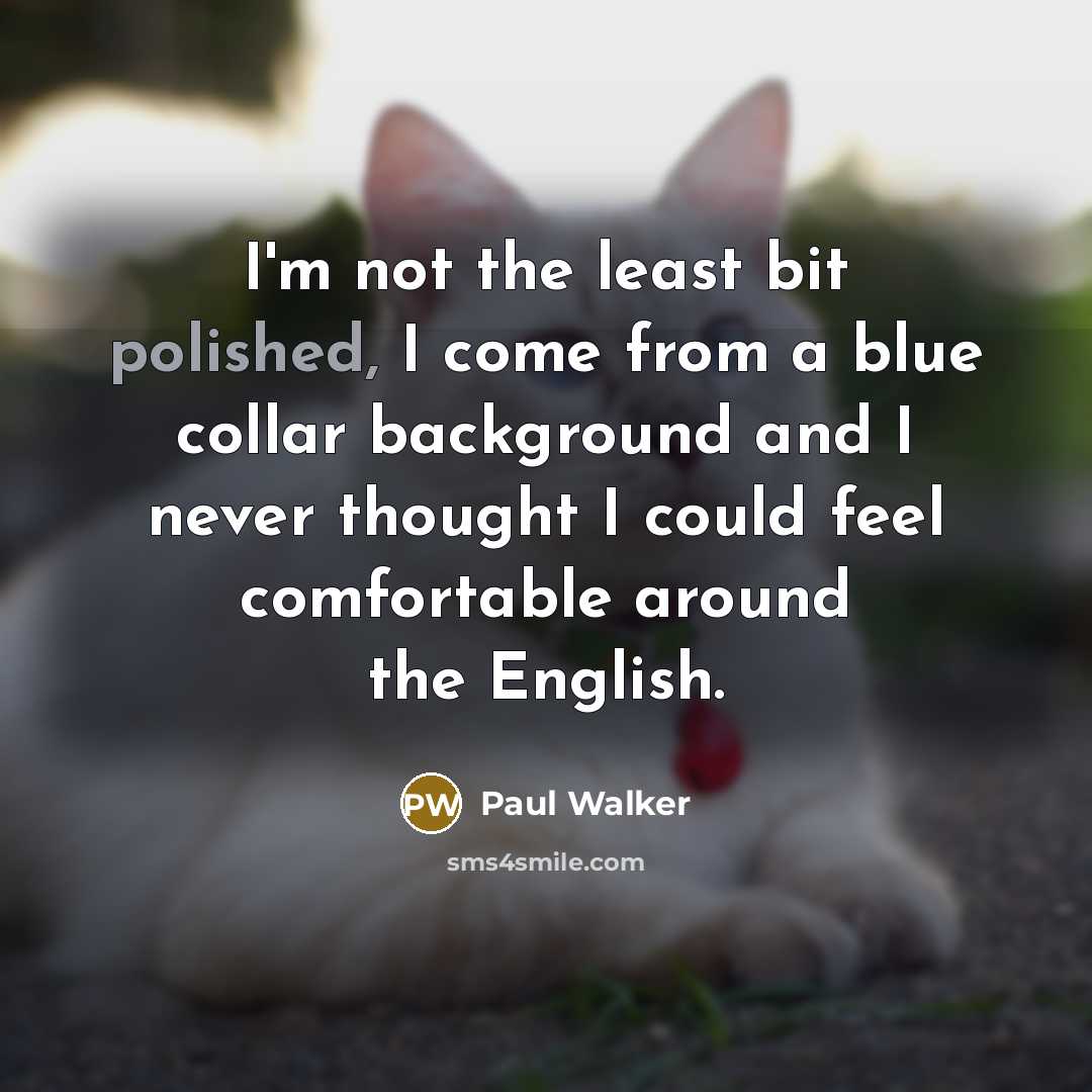 “I'm not the least bit polished, I come from a…” quote by Paul Walker