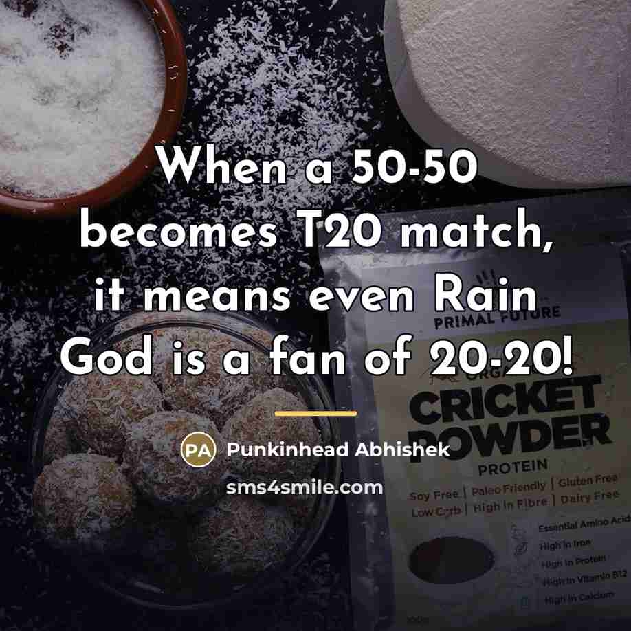 “When a 50-50 becomes T20 match, it means even Rain…” quote by Punkinhead Abhishek