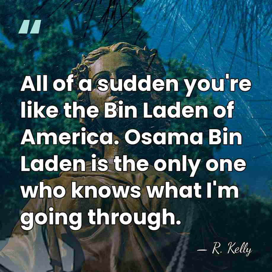 All of a sudden you're like the Bin Laden of America. Osama&hellip; - R. Kelly