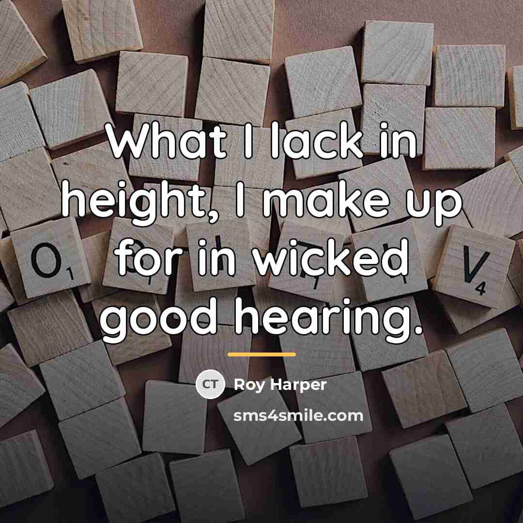 “What I lack in height, I make up for in…” quote by Roy Harper