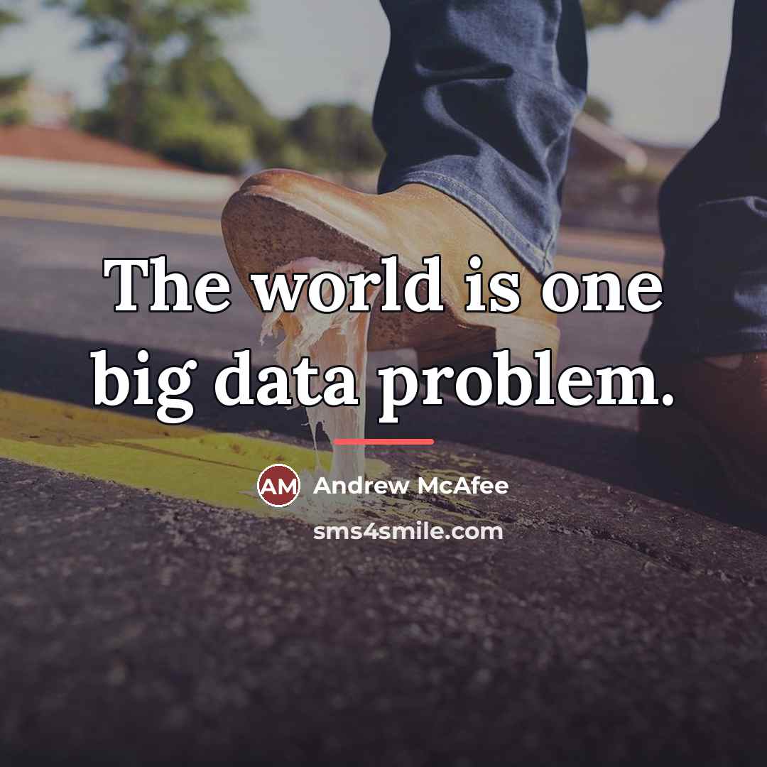“The world is one big data problem.…” quote by Andrew McAfee