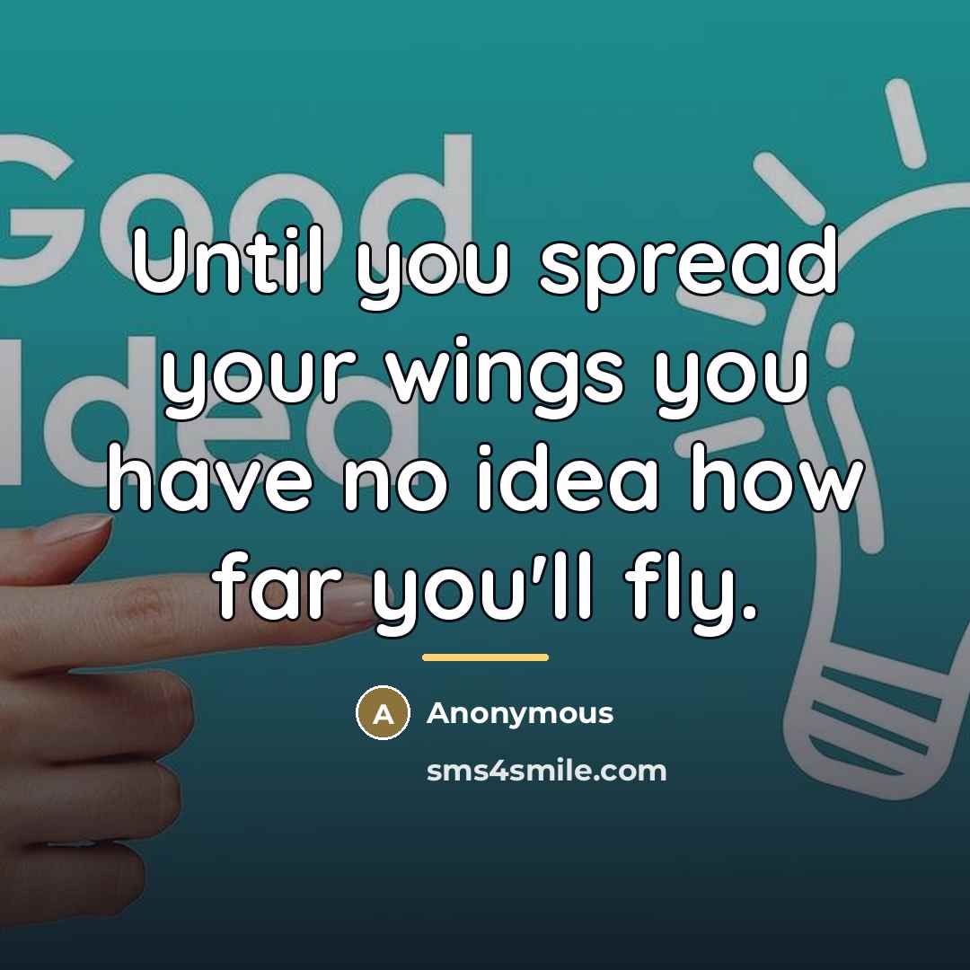 “Until you spread your wings you have no idea how…” quote by Anonymous