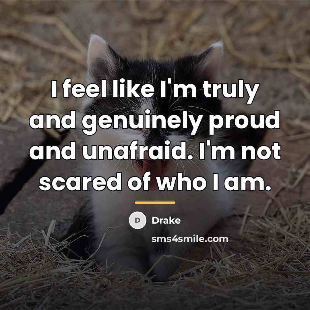 “I feel like I'm truly and genuinely proud and unafraid.…” quote by Drake