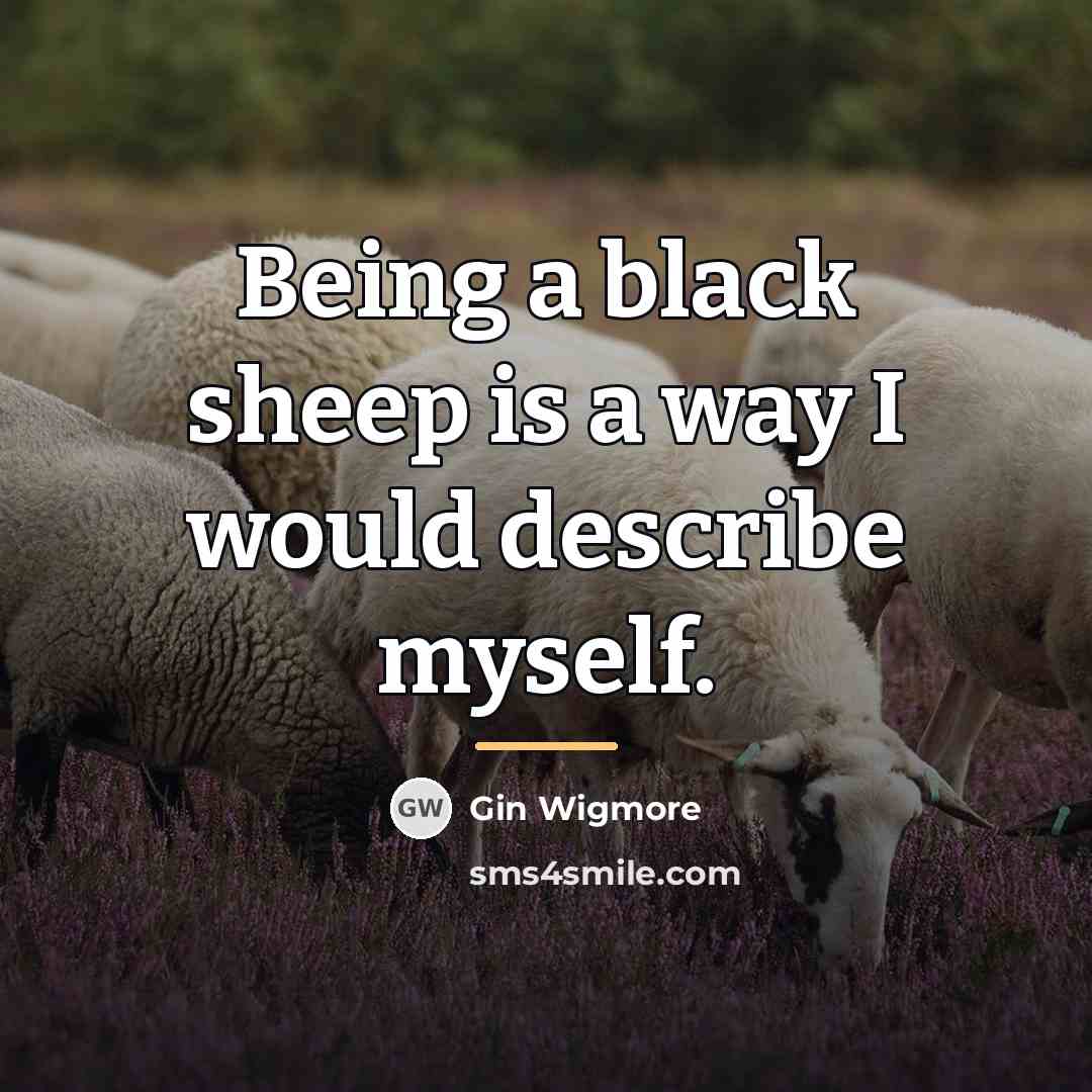 “Being a black sheep is a way I would describe…” quote by Gin Wigmore