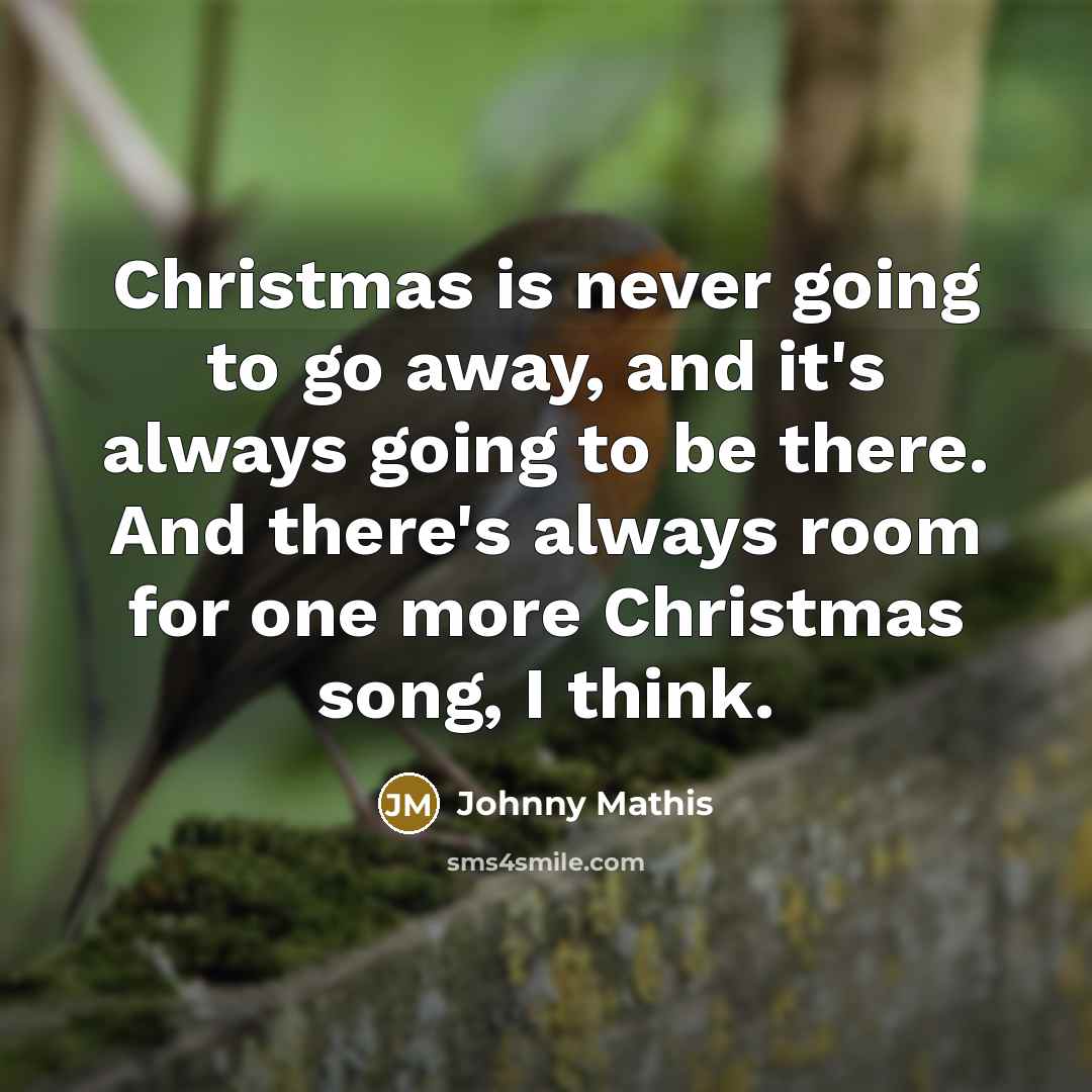 “Christmas is never going to go away, and it's always…” quote by Johnny Mathis