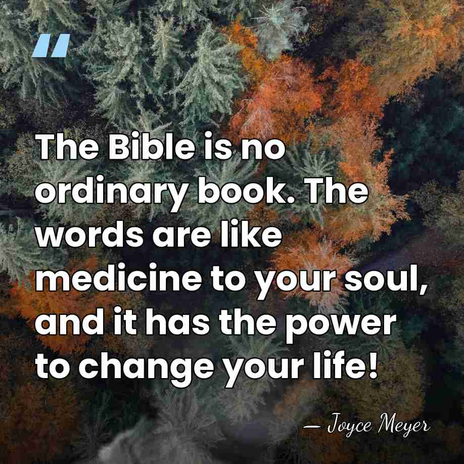 The Bible is no ordinary book. The words are like medicine to&hellip; - Joyce Meyer