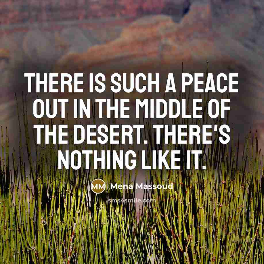 “There is such a peace out in the middle of…” quote by Mena Massoud