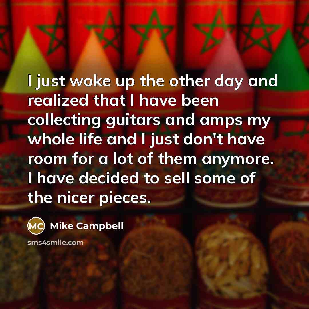 “I just woke up the other day and realized that…” quote by Mike Campbell