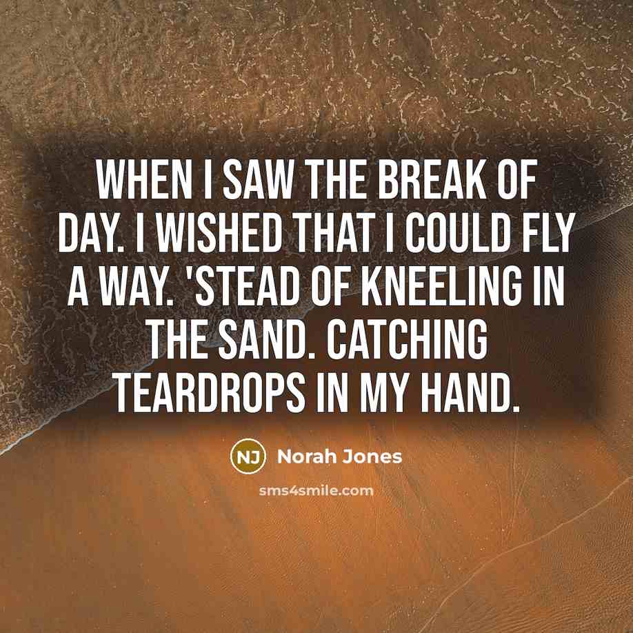 “When I saw the break of day. I wished that…” quote by Norah Jones