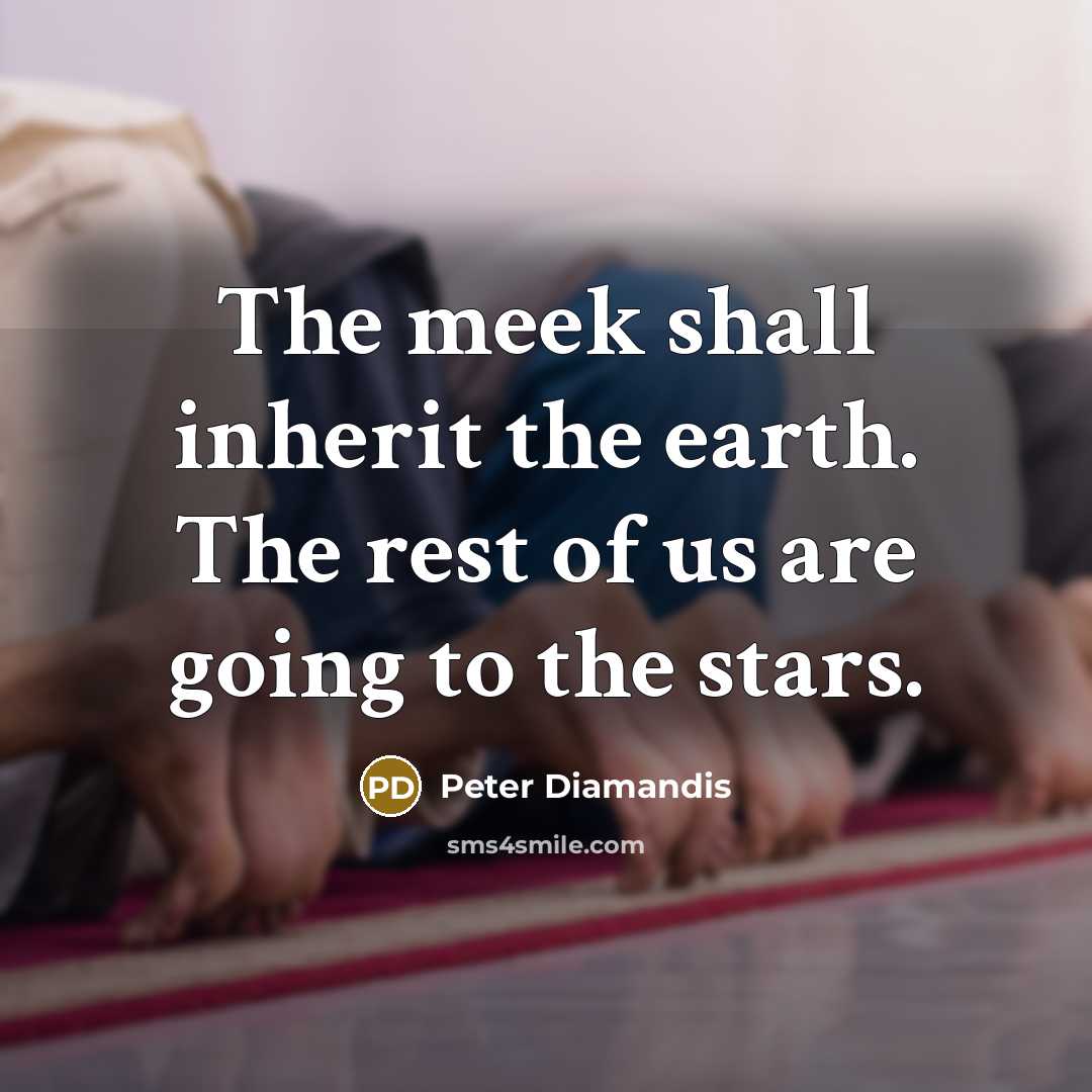 “The meek shall inherit the earth. The rest of us…” quote by Peter Diamandis