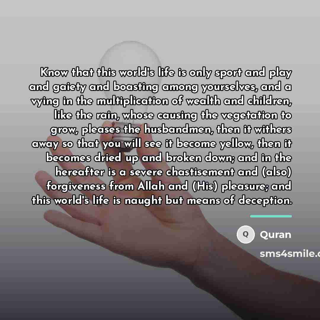 “Know that this world's life is only sport and play…” quote by Quran