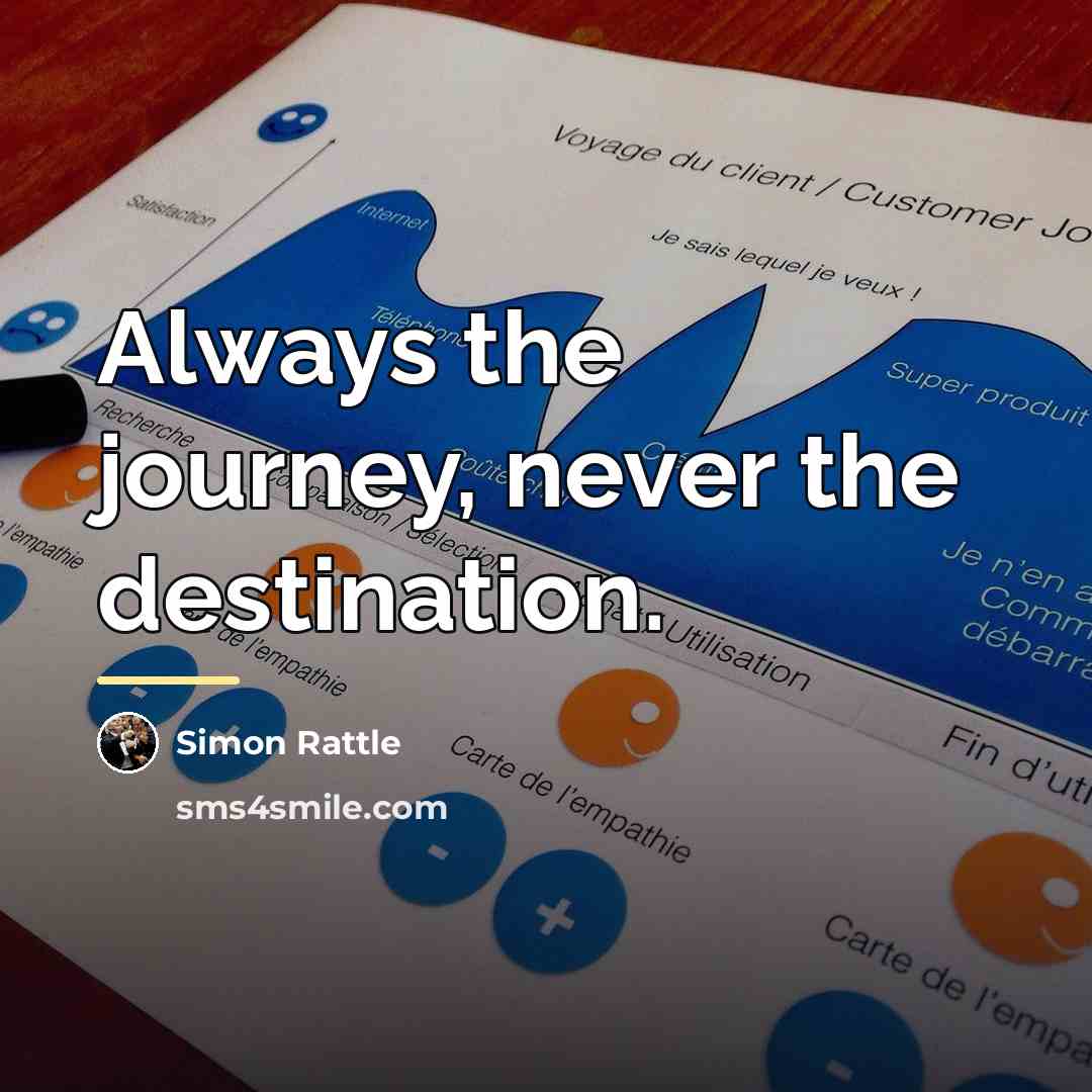 “Always the journey, never the destination.…” quote by Simon Rattle