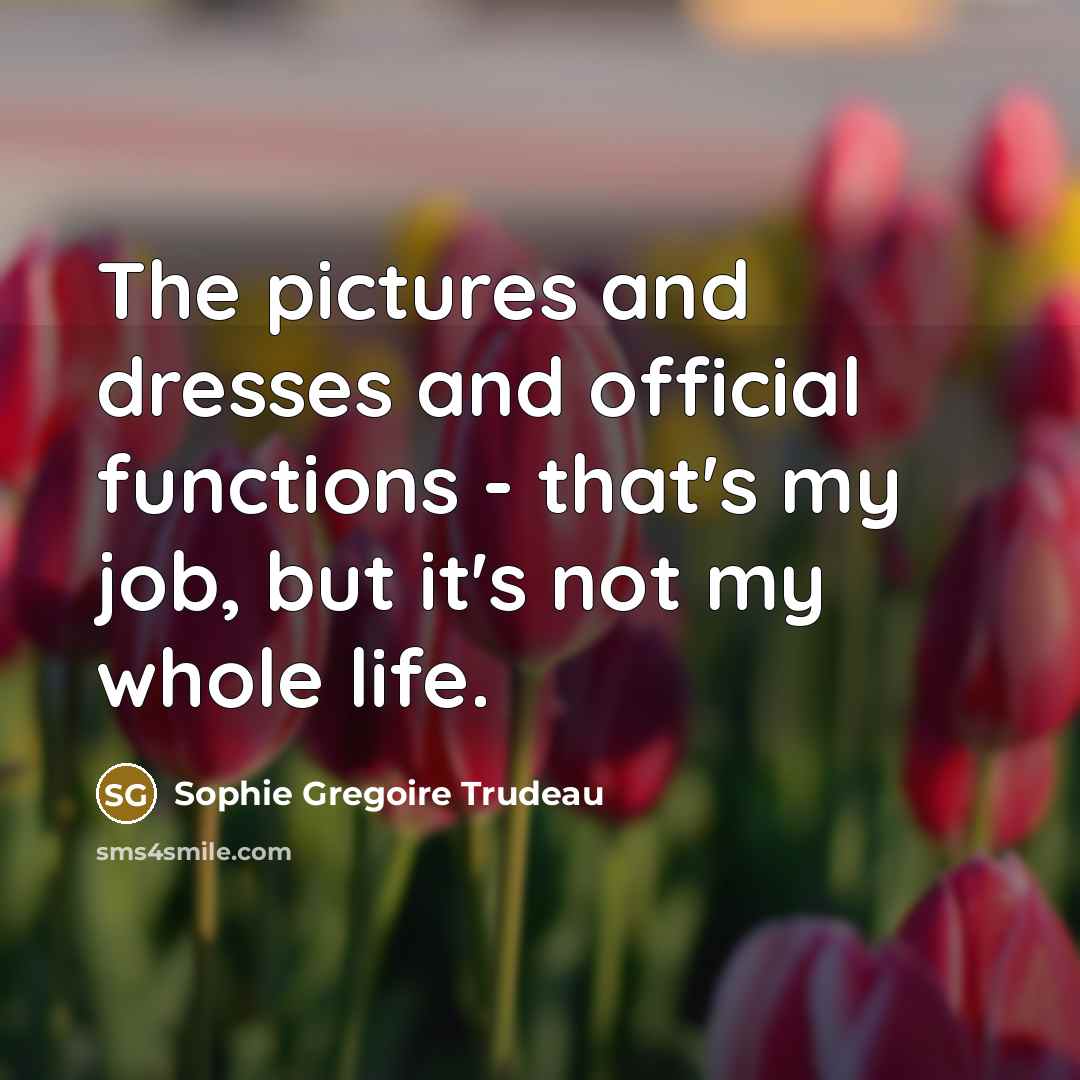 “The pictures and dresses and official functions - that's my…” quote by Sophie Gregoire Trudeau