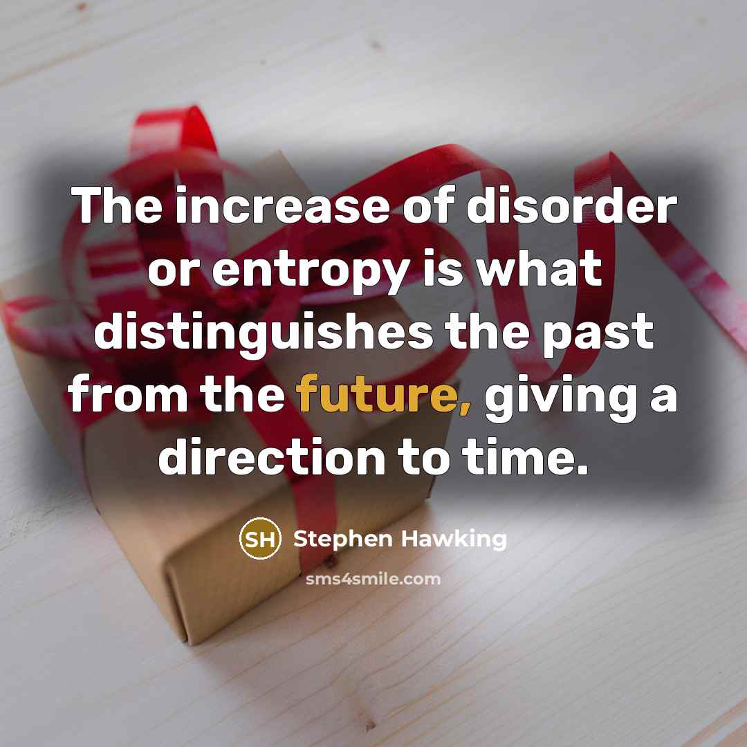 “The increase of disorder or entropy is what distinguishes the…” quote by Stephen Hawking