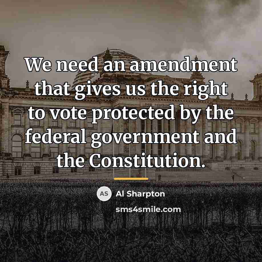 “We need an amendment that gives us the right to…” quote by Al Sharpton