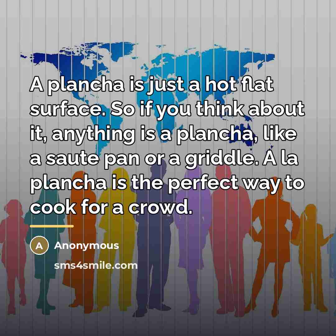 “A plancha is just a hot flat surface. So if…” quote by Anonymous