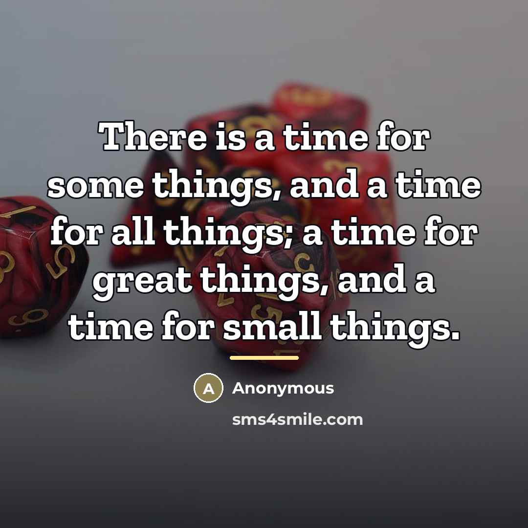 “There is a time for some things, and a time…” quote by Anonymous