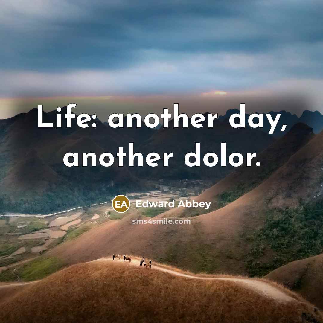 “Life: another day, another dolor.…” quote by Edward Abbey