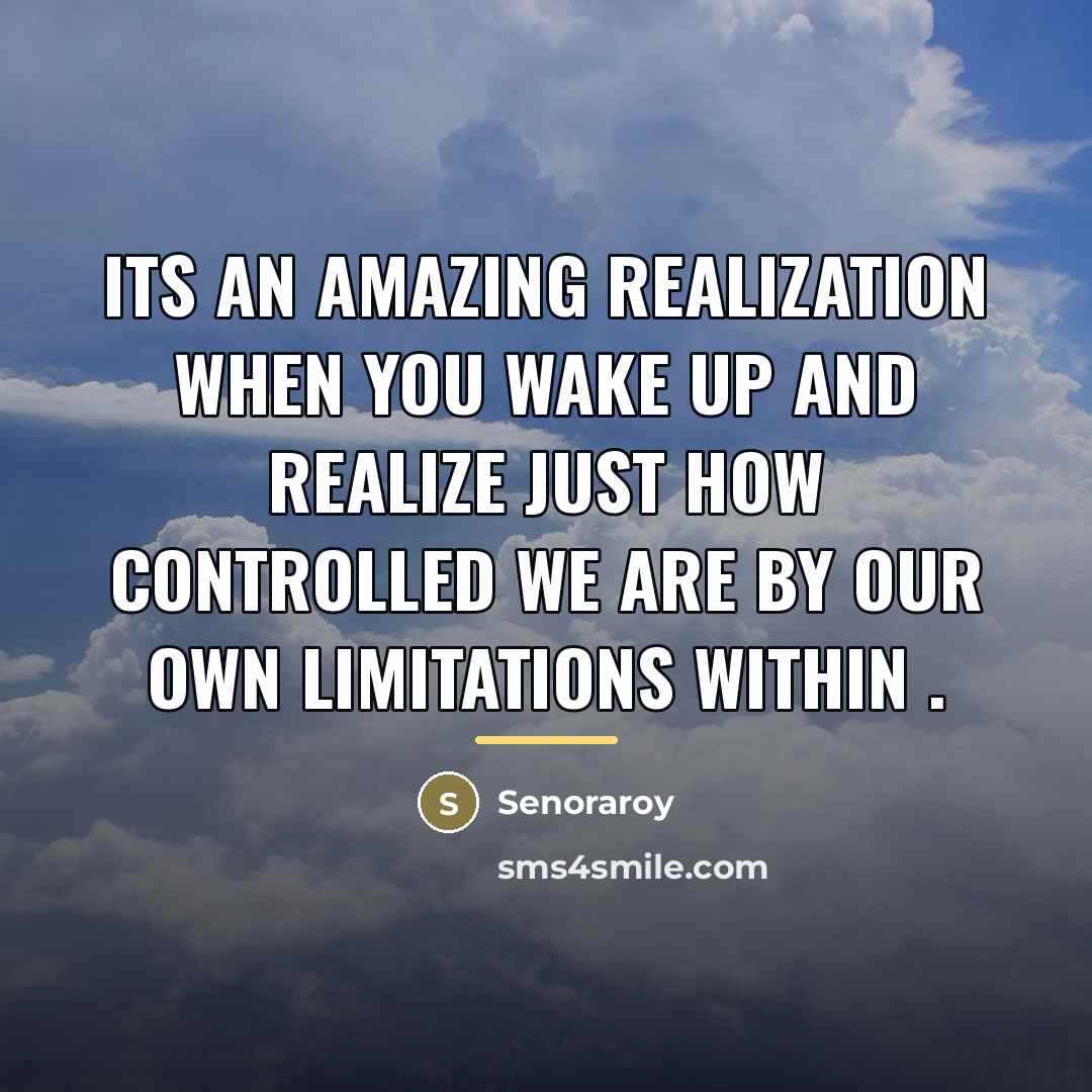 “Its an amazing realization when you wake up and realize…” quote by Senoraroy