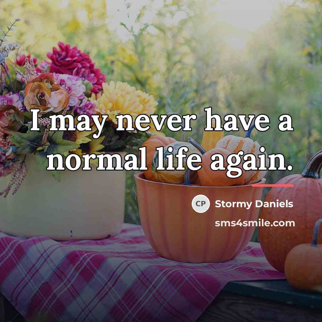 “I may never have a normal life again.…” quote by Stormy Daniels