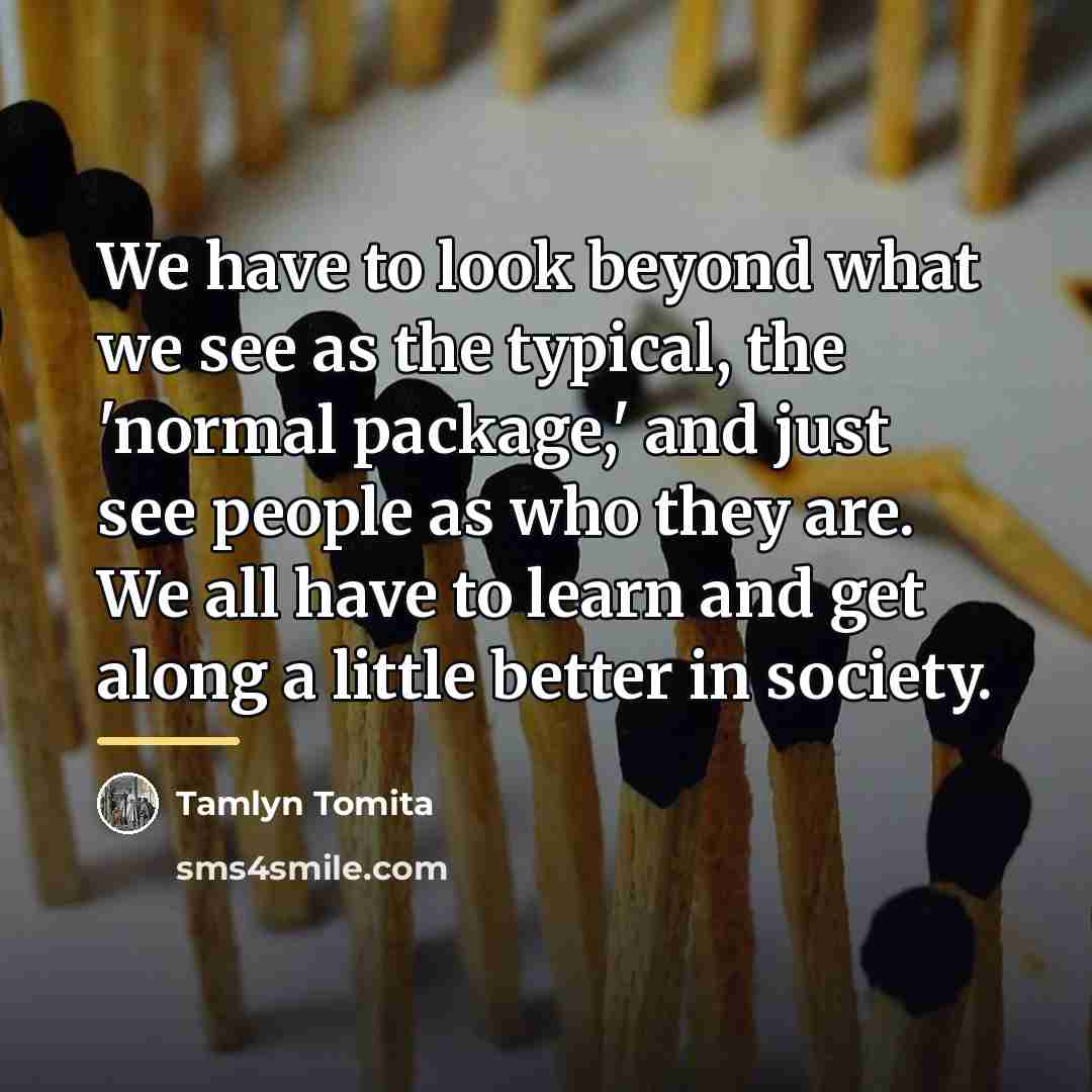“We have to look beyond what we see as the…” quote by Tamlyn Tomita
