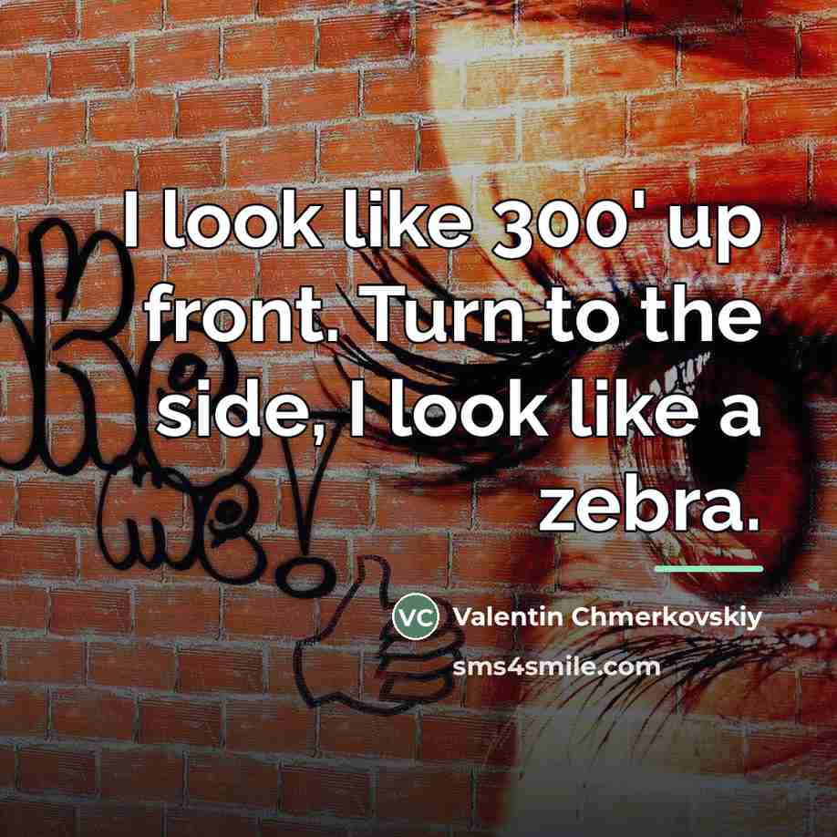 “I look like 300' up front. Turn to the side,…” quote by Valentin Chmerkovskiy