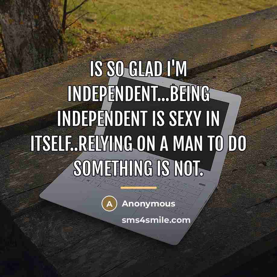 “Is so glad I'm independent...Being independent is sexy in itself..relying…” quote by Anonymous