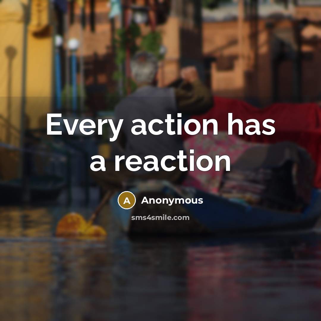 “Every action has a reaction…” quote by Anonymous