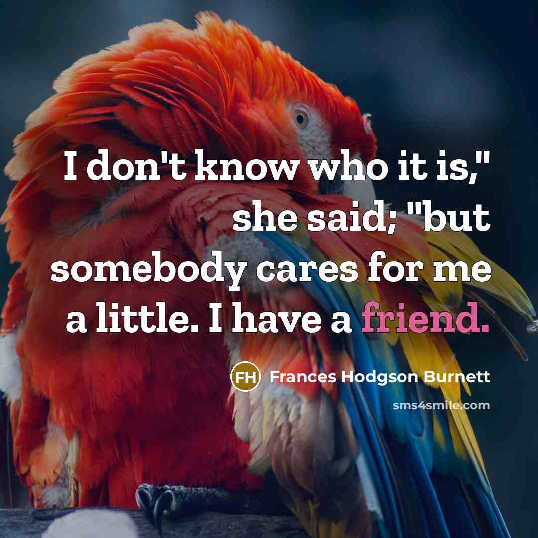 “I don't know who it is," she said; "but somebody…” quote by Frances Hodgson Burnett