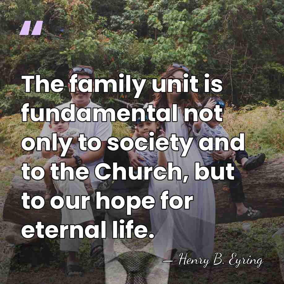 The family unit is fundamental not only to society and to the&hellip; - Henry B. Eyring