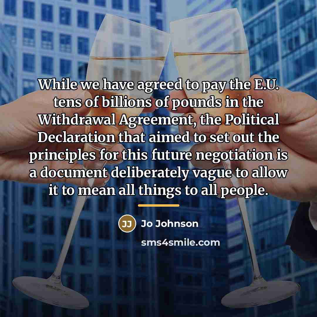 “While we have agreed to pay the E.U. tens of…” quote by Jo Johnson