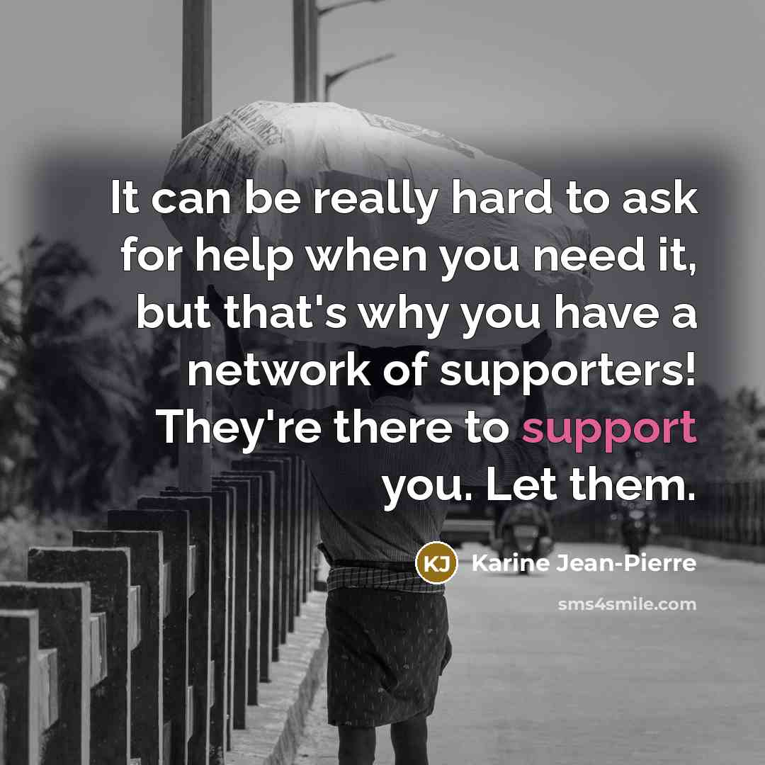 “It can be really hard to ask for help when…” quote by Karine Jean-Pierre
