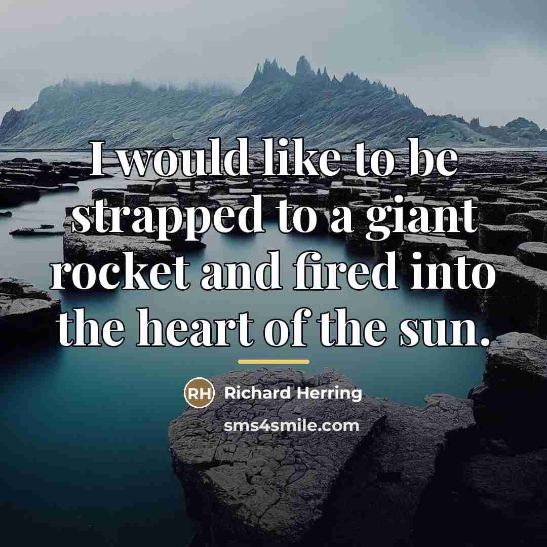 “I would like to be strapped to a giant rocket…” quote by Richard Herring