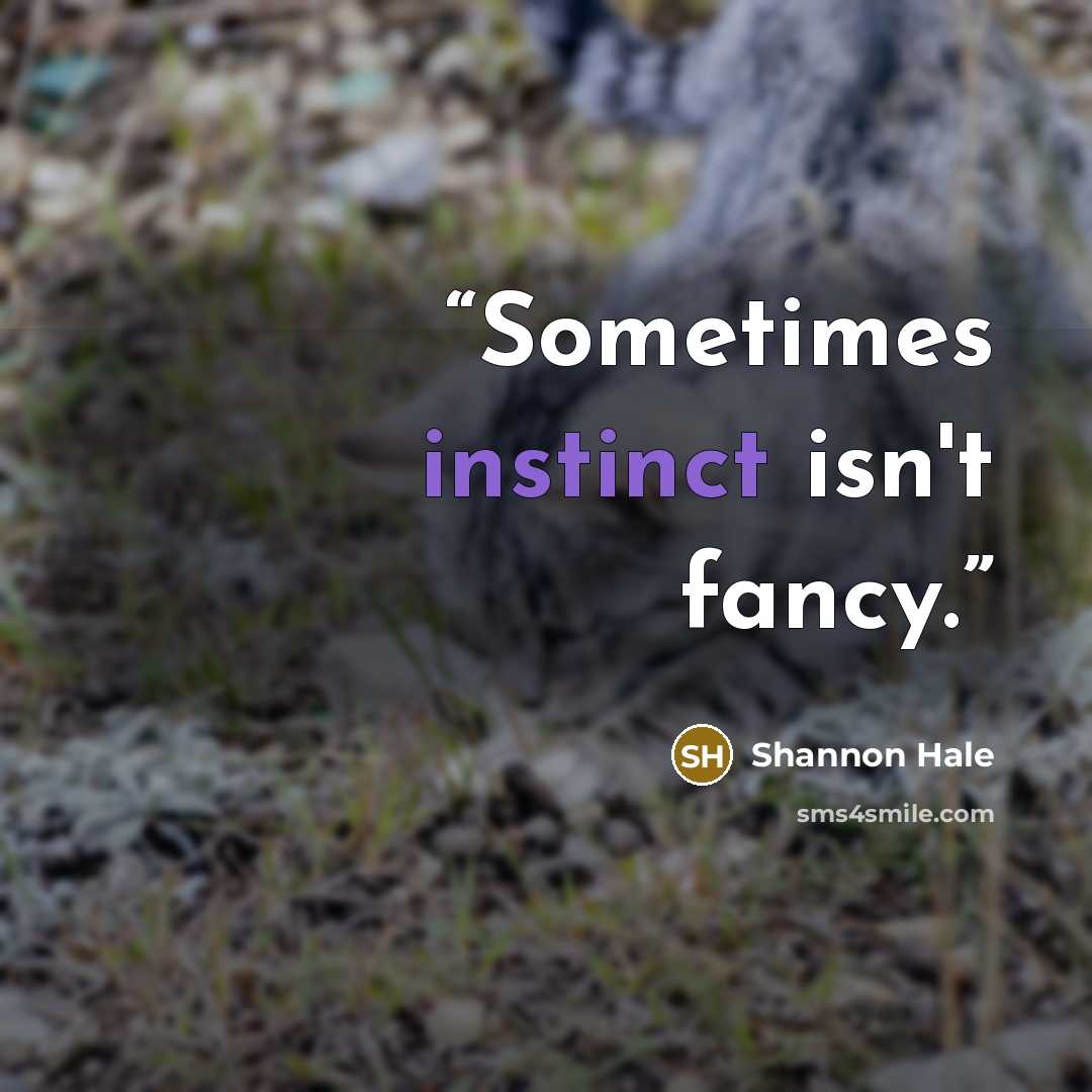 “Sometimes instinct isn't fancy.” quote by Shannon Hale
