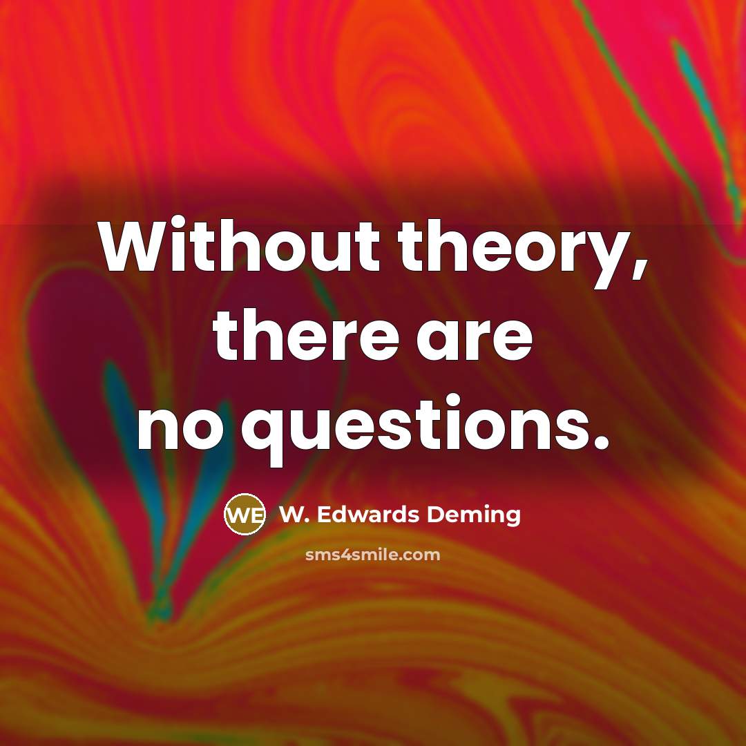 “Without theory, there are no questions.…” quote by W. Edwards Deming