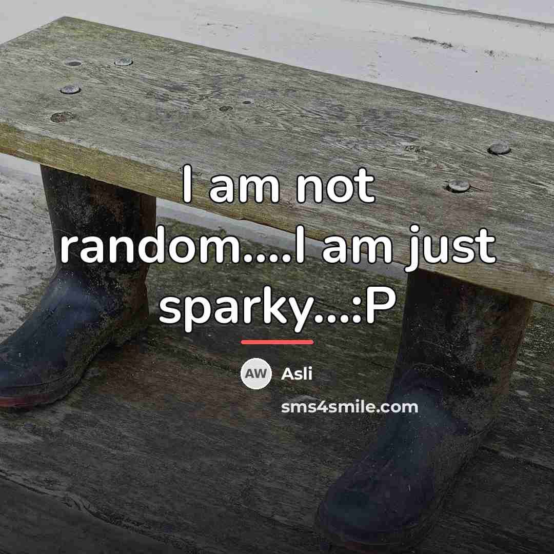 “I am not random....I am just sparky...:P…” quote by Asli