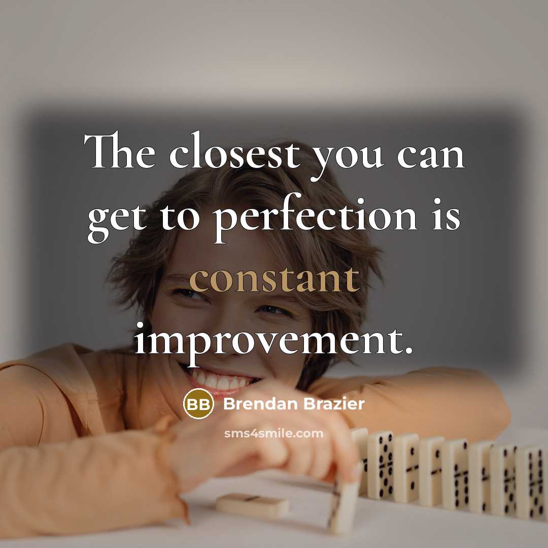 “The closest you can get to perfection is constant improvement.…” quote by Brendan Brazier
