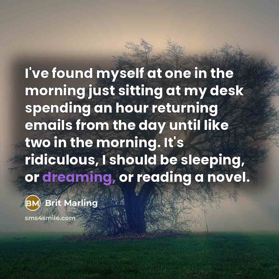 “I've found myself at one in the morning just sitting…” quote by Brit Marling
