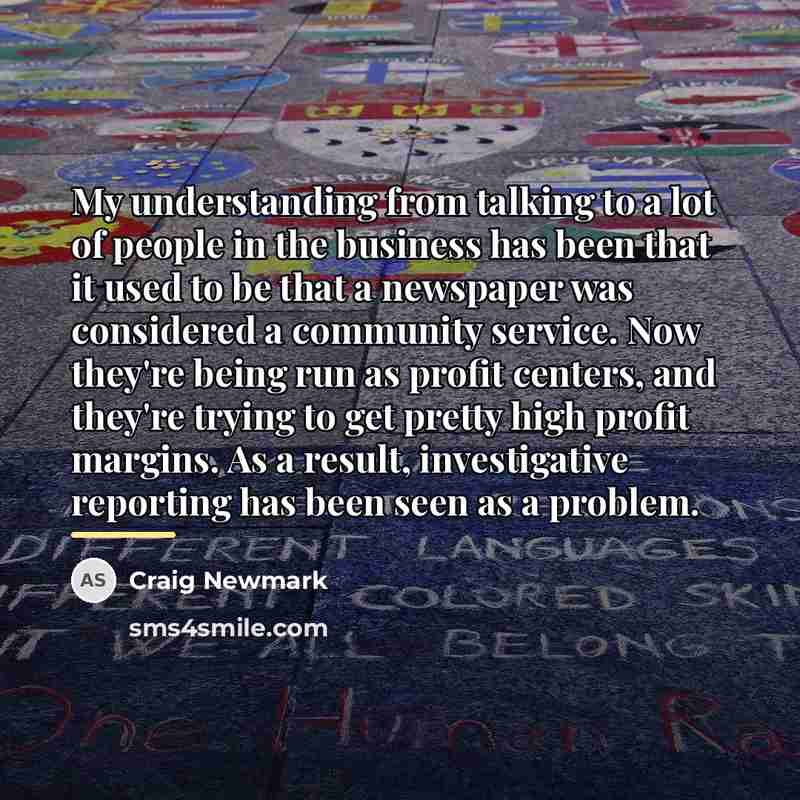 “My understanding from talking to a lot of people in…” quote by Craig Newmark