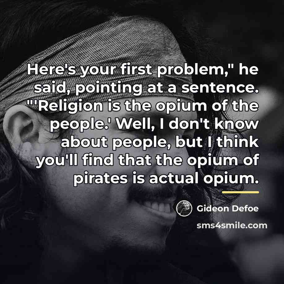 “Here's your first problem," he said, pointing at a sentence.…” quote by Gideon Defoe