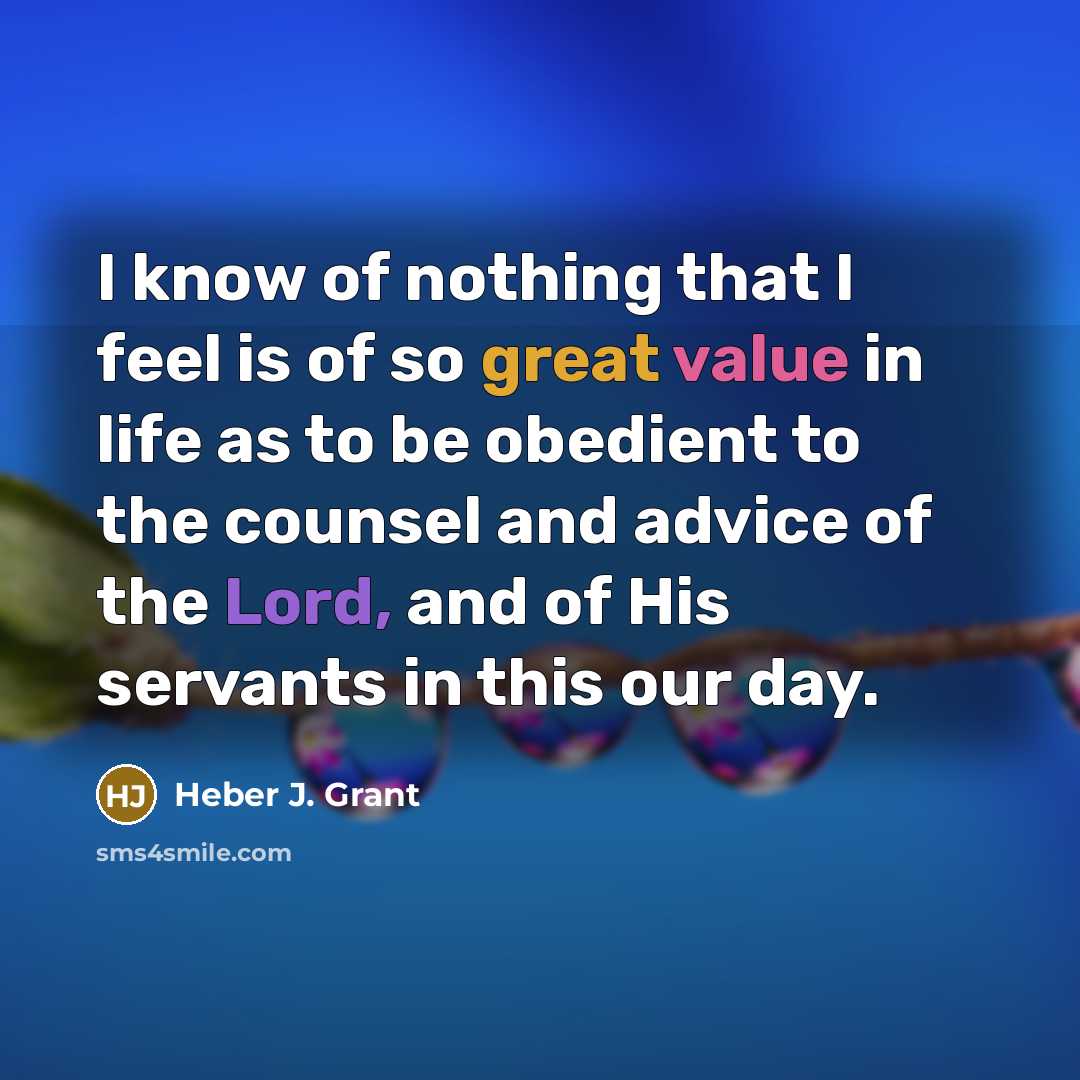 “I know of nothing that I feel is of so…” quote by Heber J. Grant