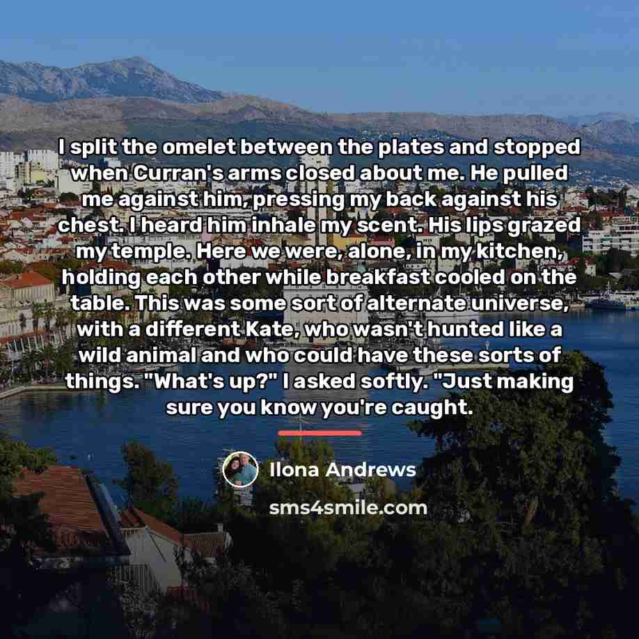 “I split the omelet between the plates and stopped when…” quote by Ilona Andrews