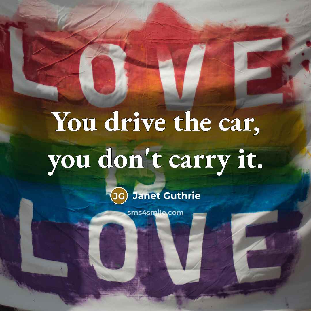 “You drive the car, you don't carry it.…” quote by Janet Guthrie