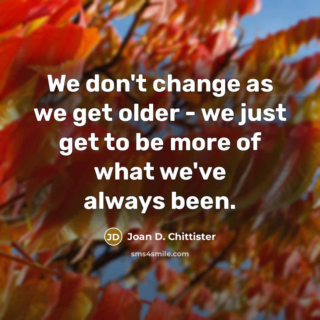 “We don't change as we get older - we just…” quote by Joan D. Chittister