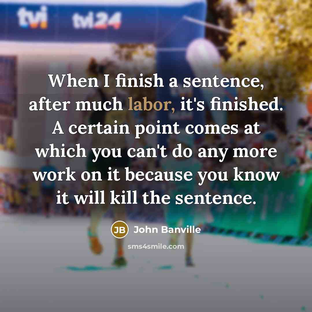 “When I finish a sentence, after much labor, it's finished.…” quote by John Banville