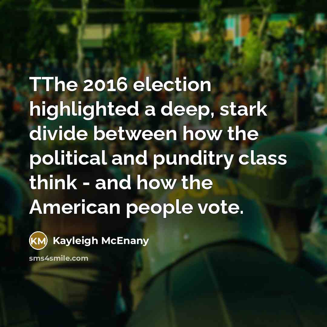 “TThe 2016 election highlighted a deep, stark divide between how…” quote by Kayleigh McEnany