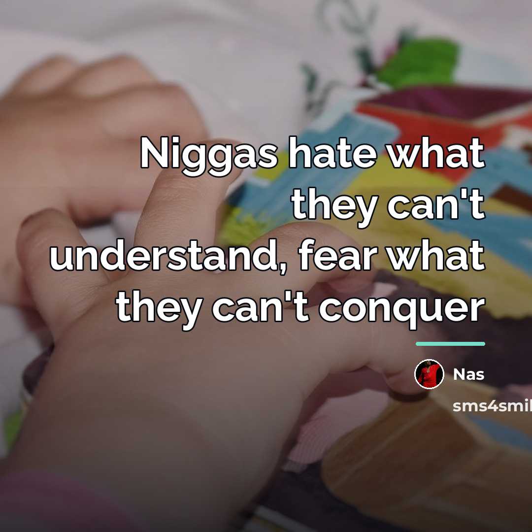 “Niggas hate what they can't understand, fear what they can't…” quote by Nas