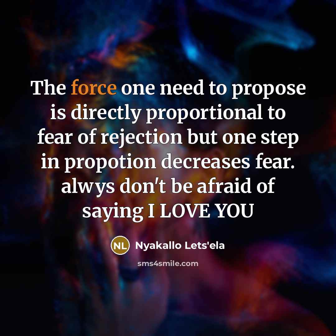 “The force one need to propose is directly proportional to…” quote by Nyakallo Lets'ela