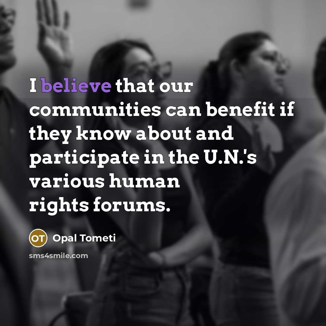 “I believe that our communities can benefit if they know…” quote by Opal Tometi